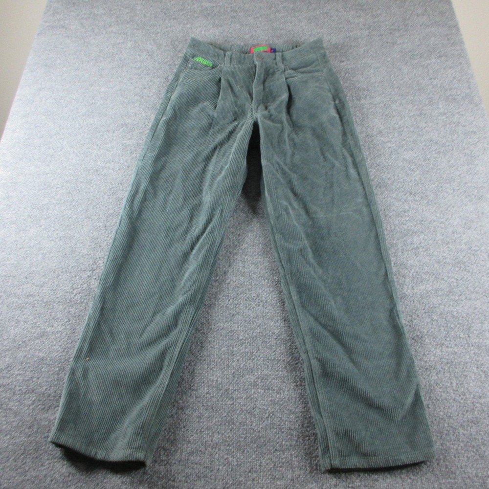 Empyre Pants Womens M Green‎ Corduroy Baggy Skater Cotton Wide Leg Pockets Y2K